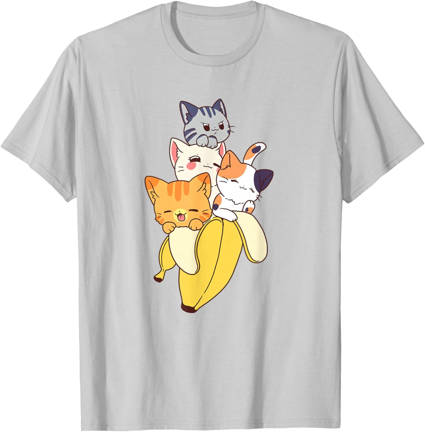 Funny Banana Cat Cute Kawaii Kitten T-Shirt - T-Shirt | Ash