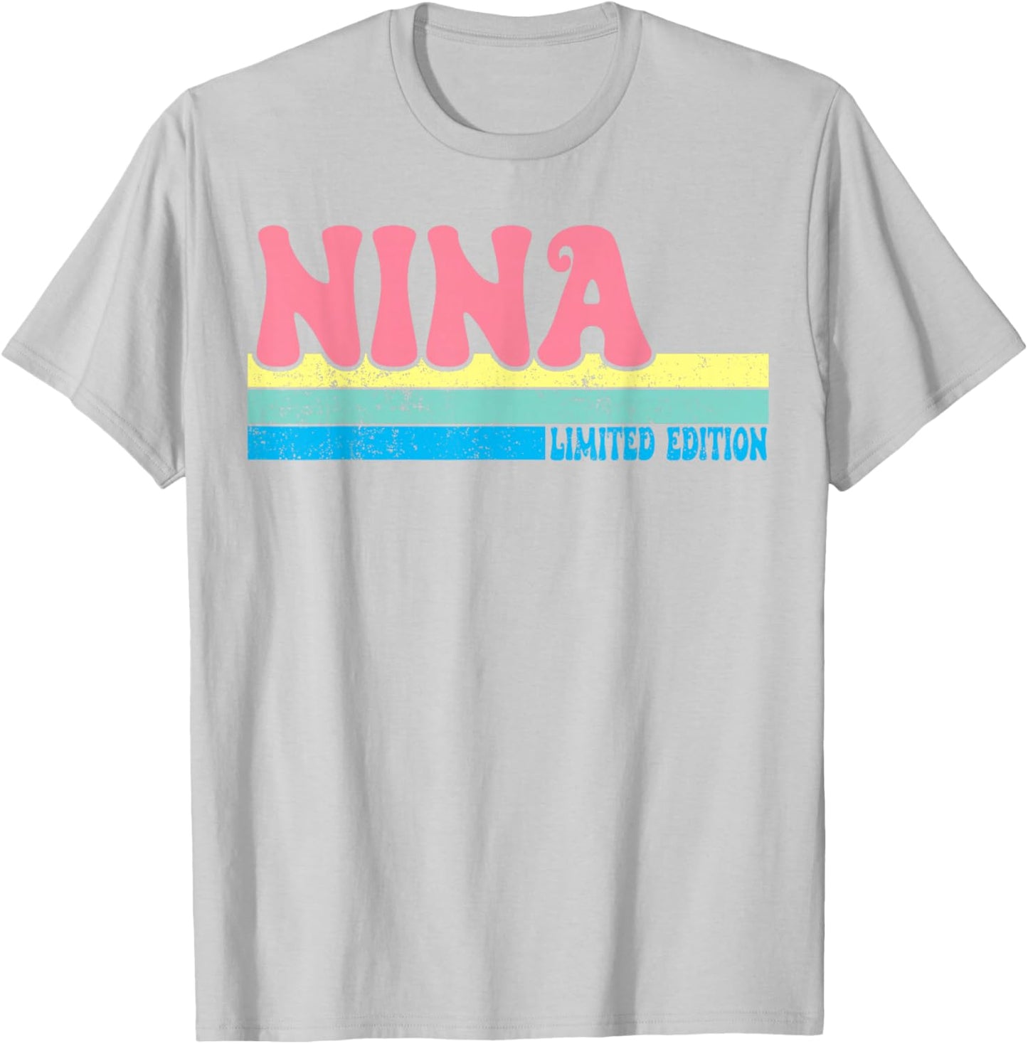 NINA Name Personalized Cute Idea Groovy Women NINA T-Shirt - T-Shirt | Ash