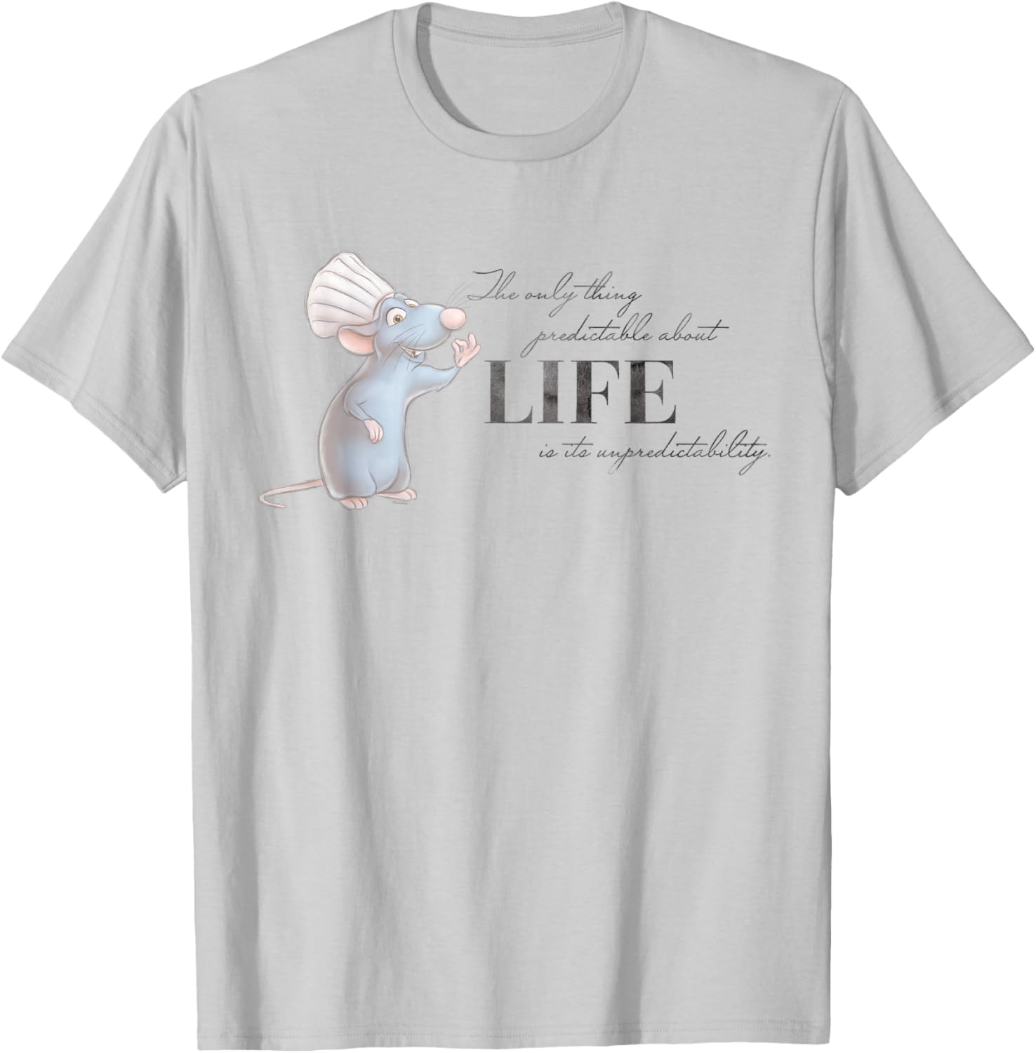 Disney 100 and Pixar's Ratatouille Remy Unpredictable Life Small T-Shirt - T-Shirt | Ash