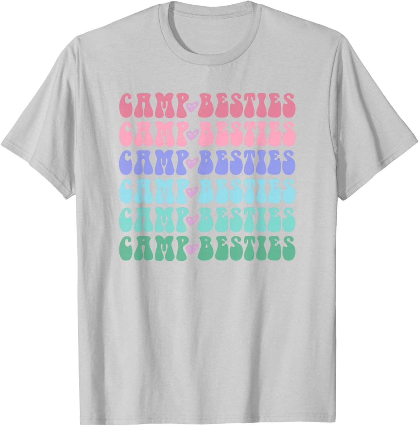 Groovy CAMP BESTIES Girls Campfire Crew Ladies Team Cousin T-Shirt - T-Shirt | Ash