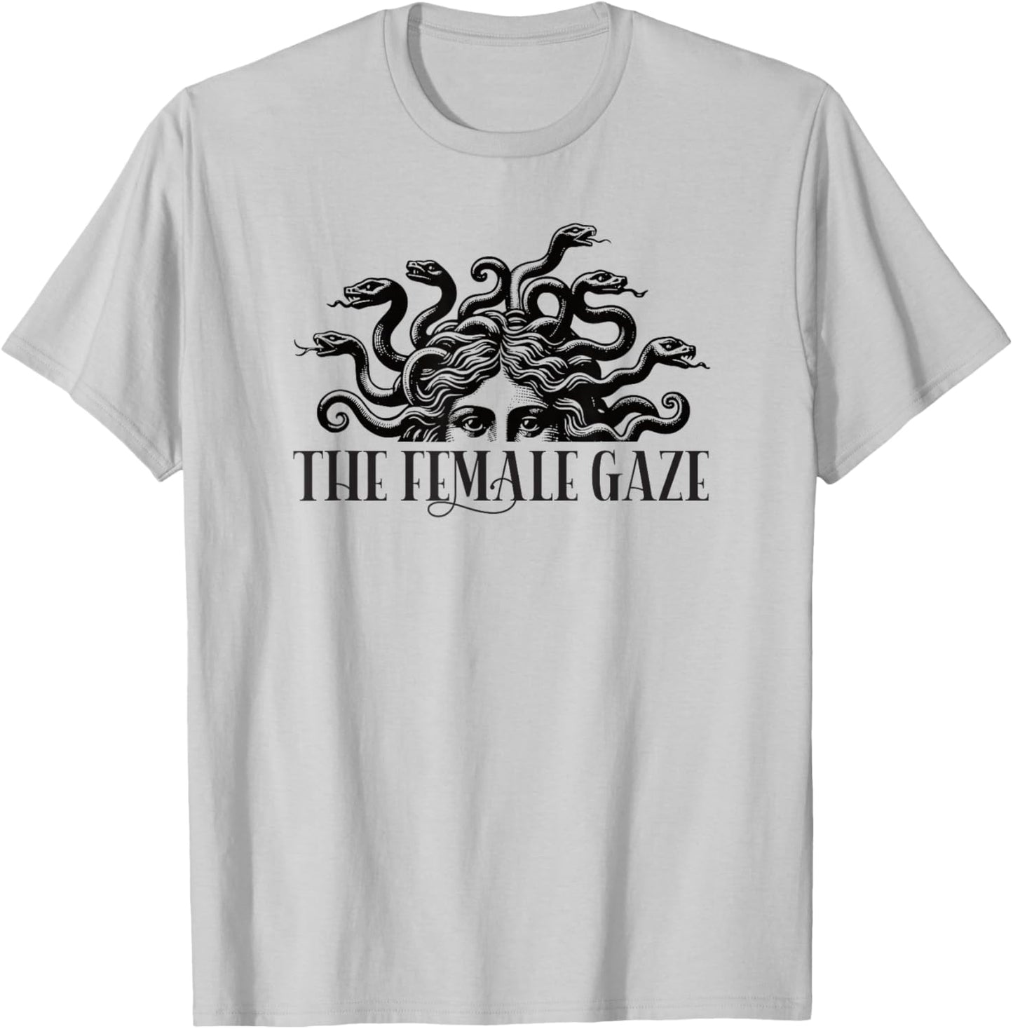 The Female Gaze Greek Goddess Snake Feminist T-Shirt - T-Shirt | Ash