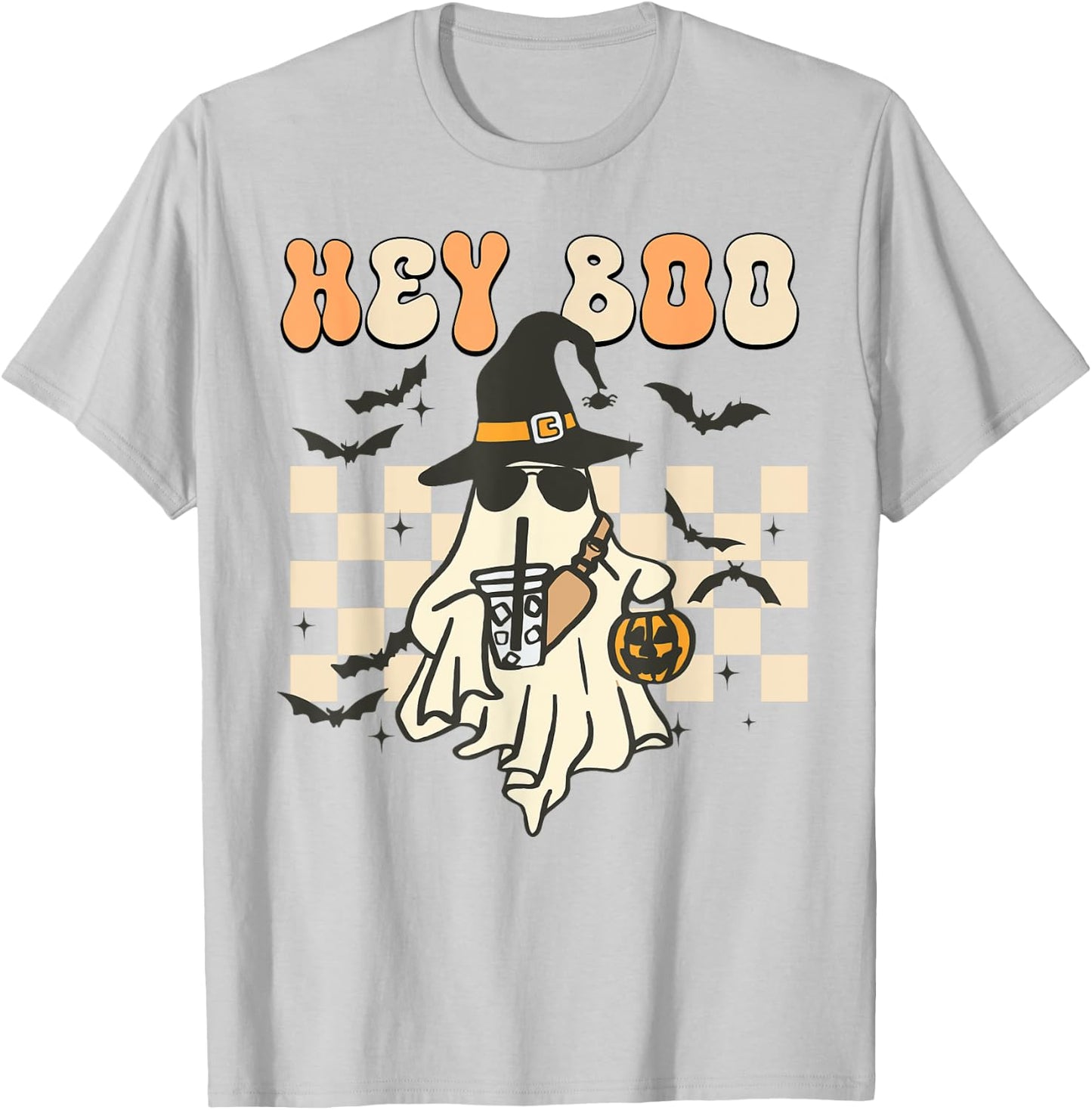 Funny Hey-Boo Shirt Toddler Boy Men Halloween Ghost Coffee T-Shirt - T-Shirt | Ash