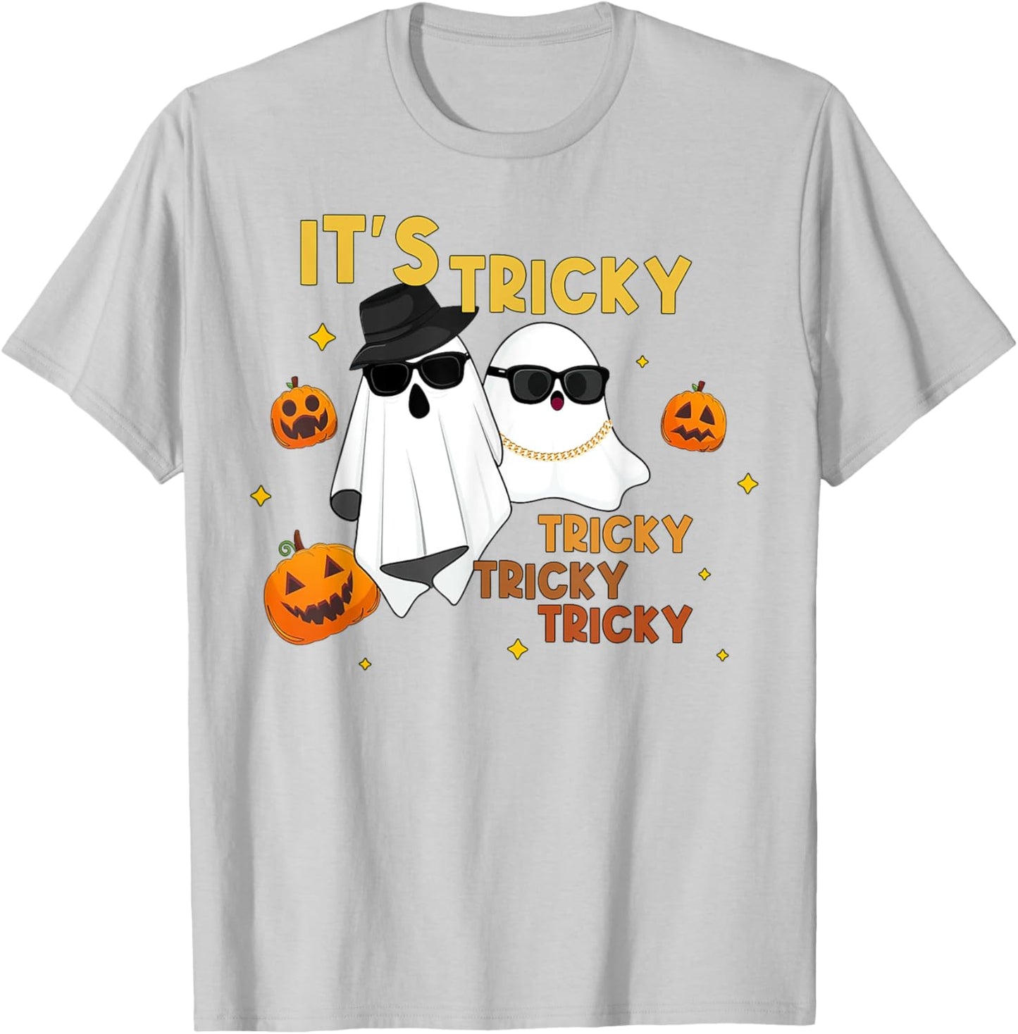It's Tricky Tricky Tricky Funny Ghost Boo Halloween T-Shirt - T-Shirt | Ash
