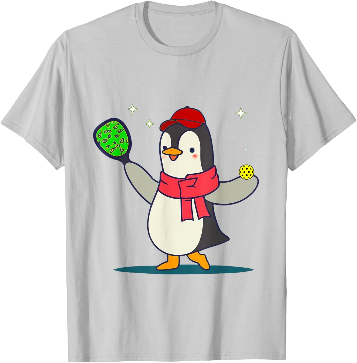 Smileteessports Funny Penguin Playing Pickleball Sports T-Shirt - T-Shirt | Ash