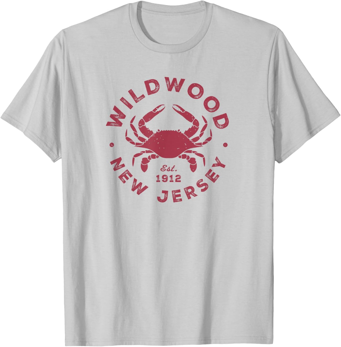 Vintage Wildwood New Jersey Atlantic Crab Beach Souvenir T-Shirt - T-Shirt | Ash