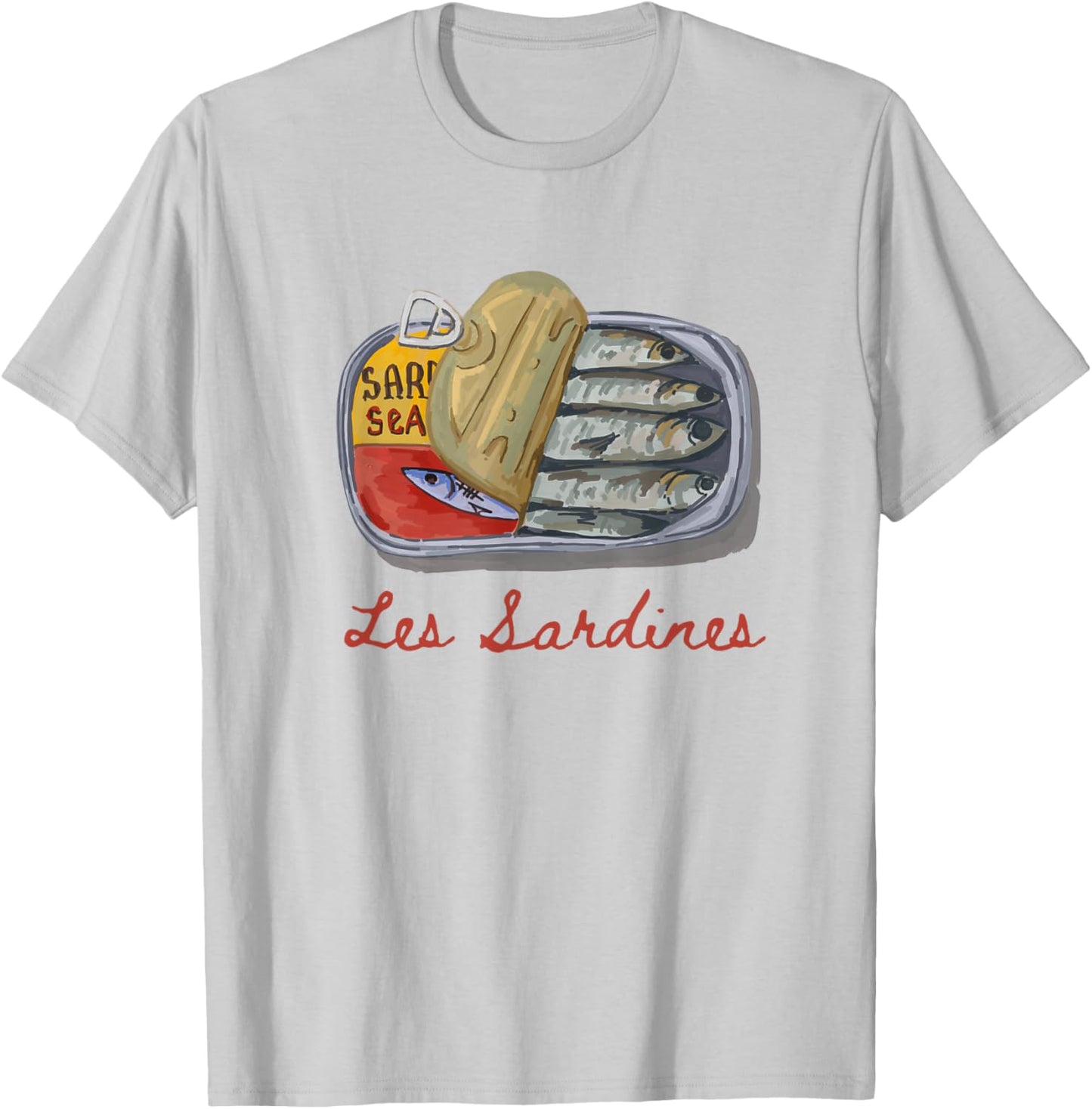 Les sardines fisherman aesthetic coastal sardine fish T-Shirt - T-Shirt | Ash