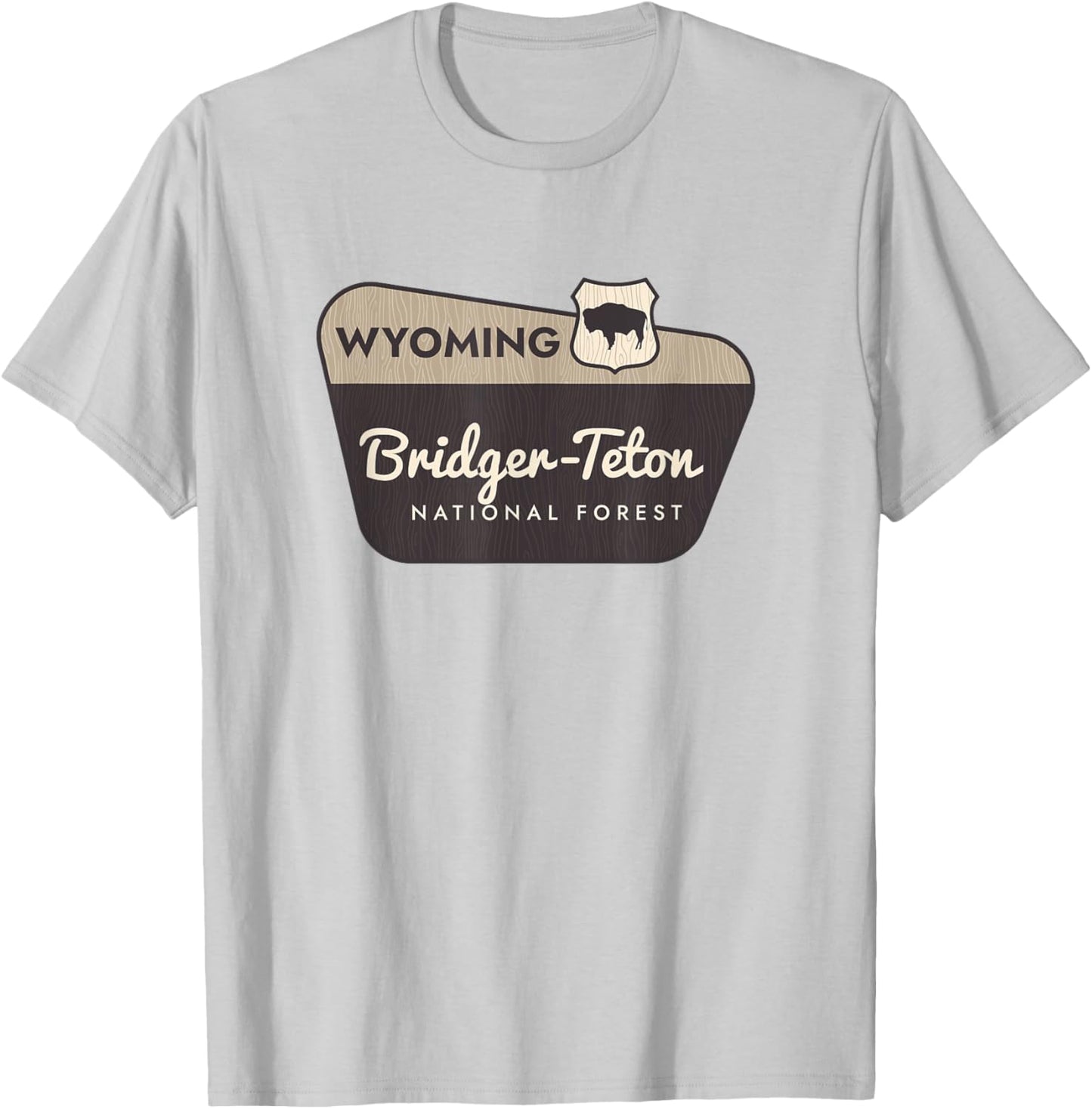 Bridger-Teton National Forest Wyoming Welcome Sign Vacation T-Shirt - T-Shirt | Ash