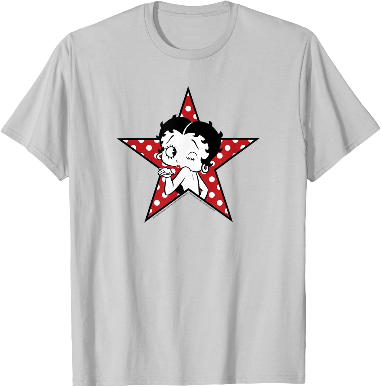 Betty Boop Betty Blowing Kiss Star T-Shirt - T-Shirt | Ash