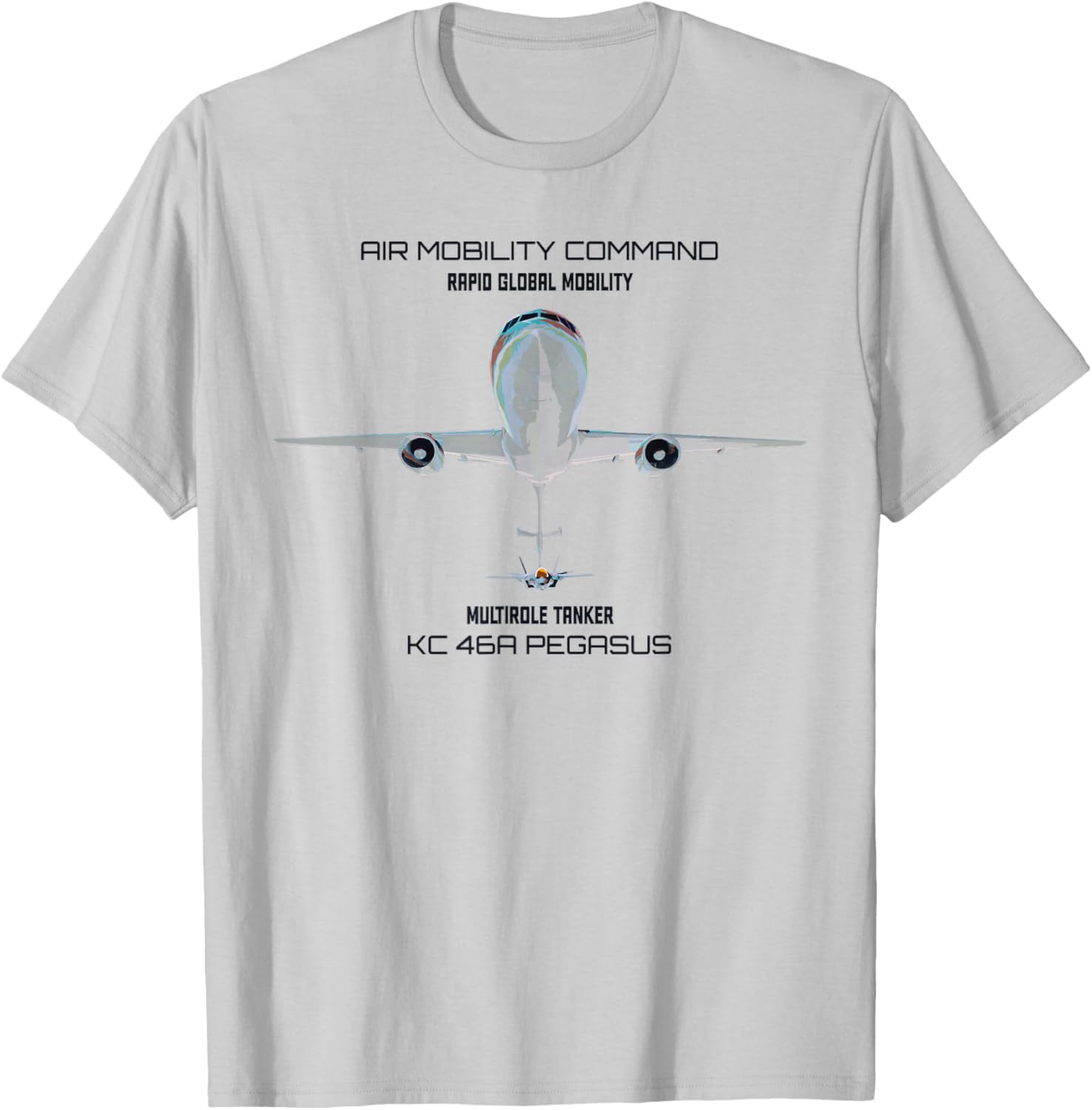 KC-46 Pegasus Aircraft Tanker Refueling Military Airplane T-Shirt - T-Shirt | Ash