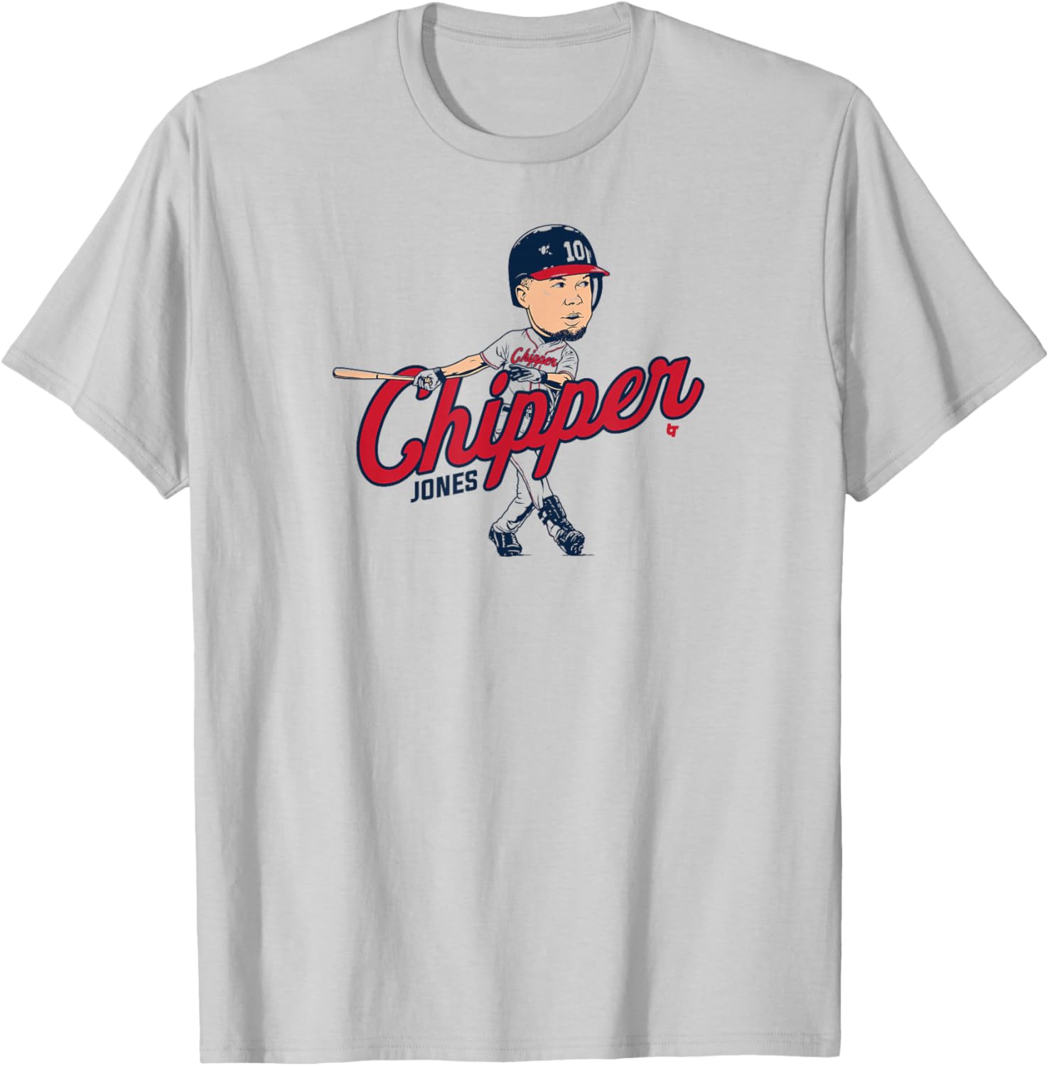 Chipper Jones - Caricature - Atlanta Baseball T-Shirt - T-Shirt | Ash
