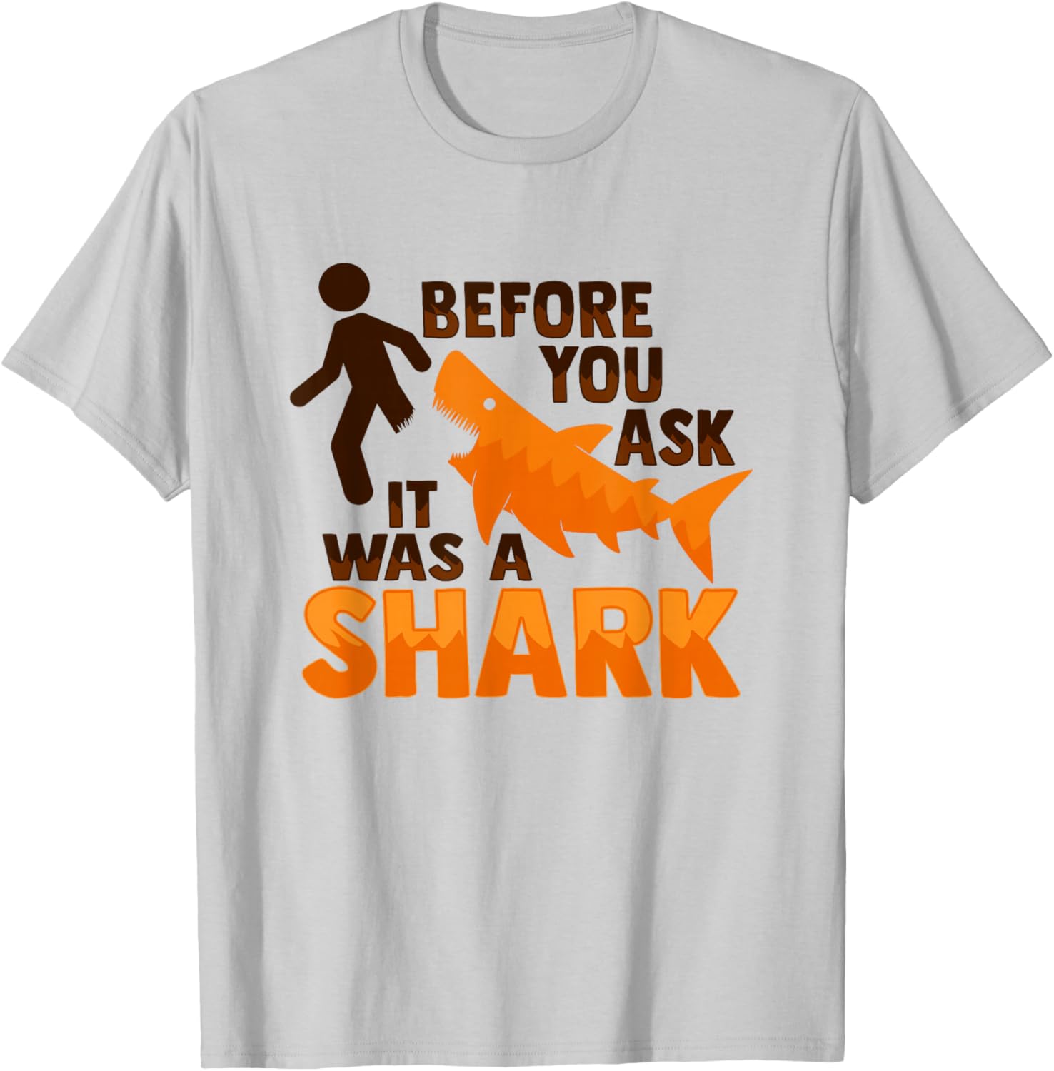 Amputee Joke Leg Prosthetic Shark Design for a Leg Amputee T-Shirt - T-Shirt | Ash