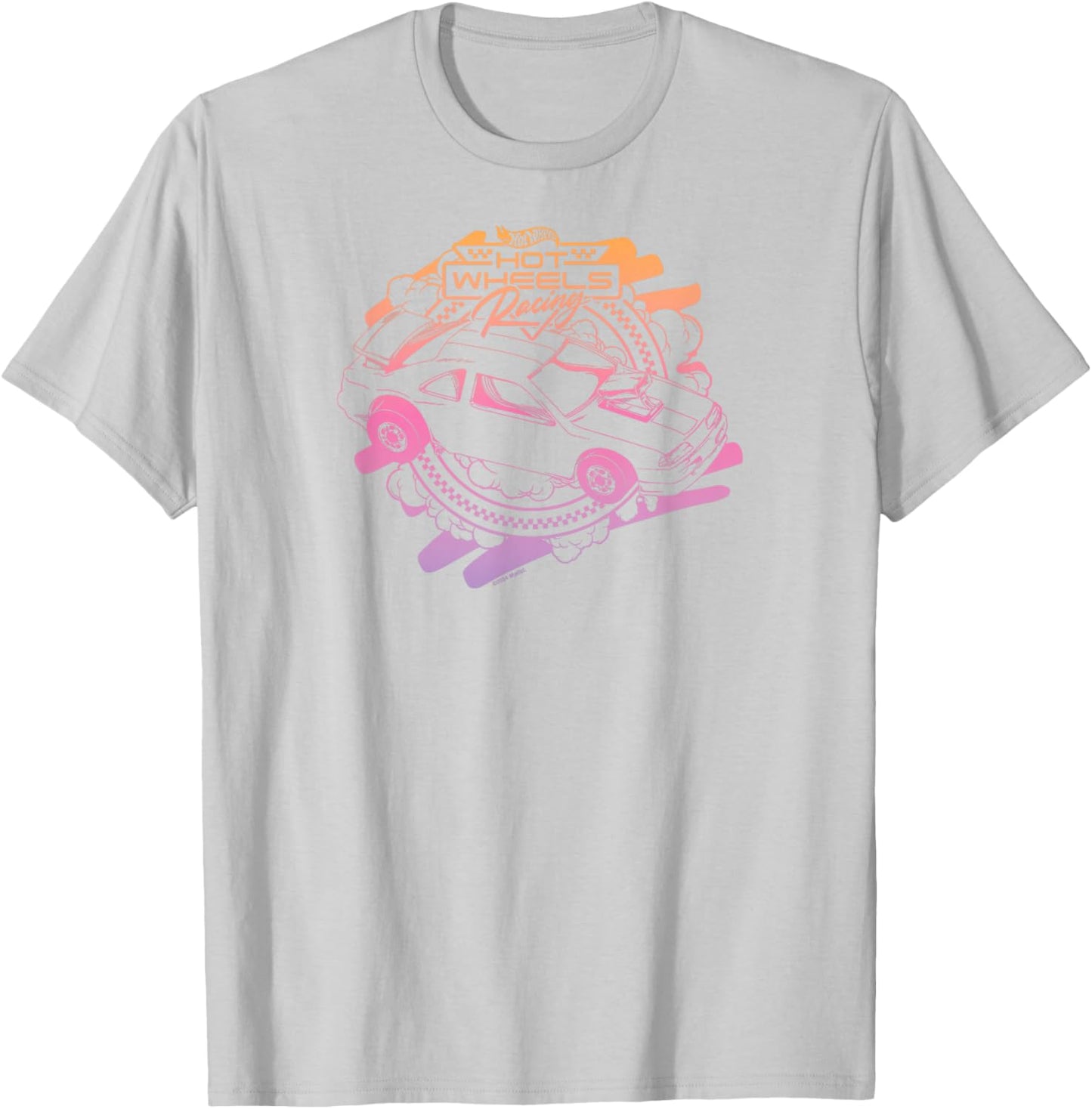 Hot Wheels - Racing Car Gradient Checked Circle T-Shirt - T-Shirt | Ash