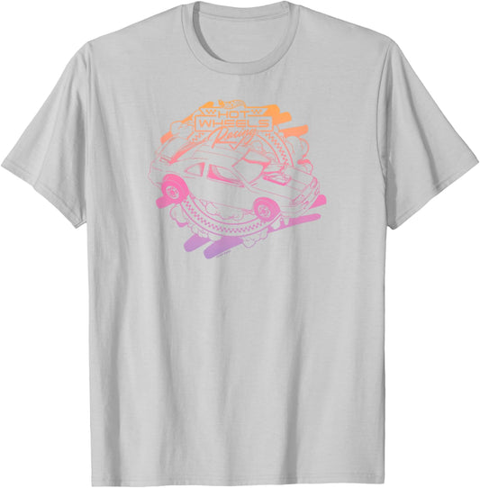 Hot Wheels - Racing Car Gradient Checked Circle T-Shirt - T-Shirt | Ash