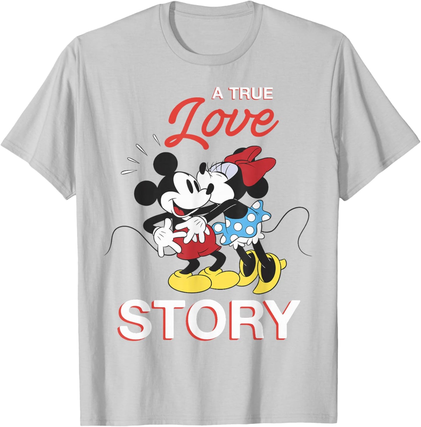 Disney Mickey & Minnie Valentine's Day True Love Story T-Shirt - T-Shirt | Ash