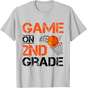 Funny Games On Second Grade Basketball First Day Of School T-Shirt - T-Shirt | Ash