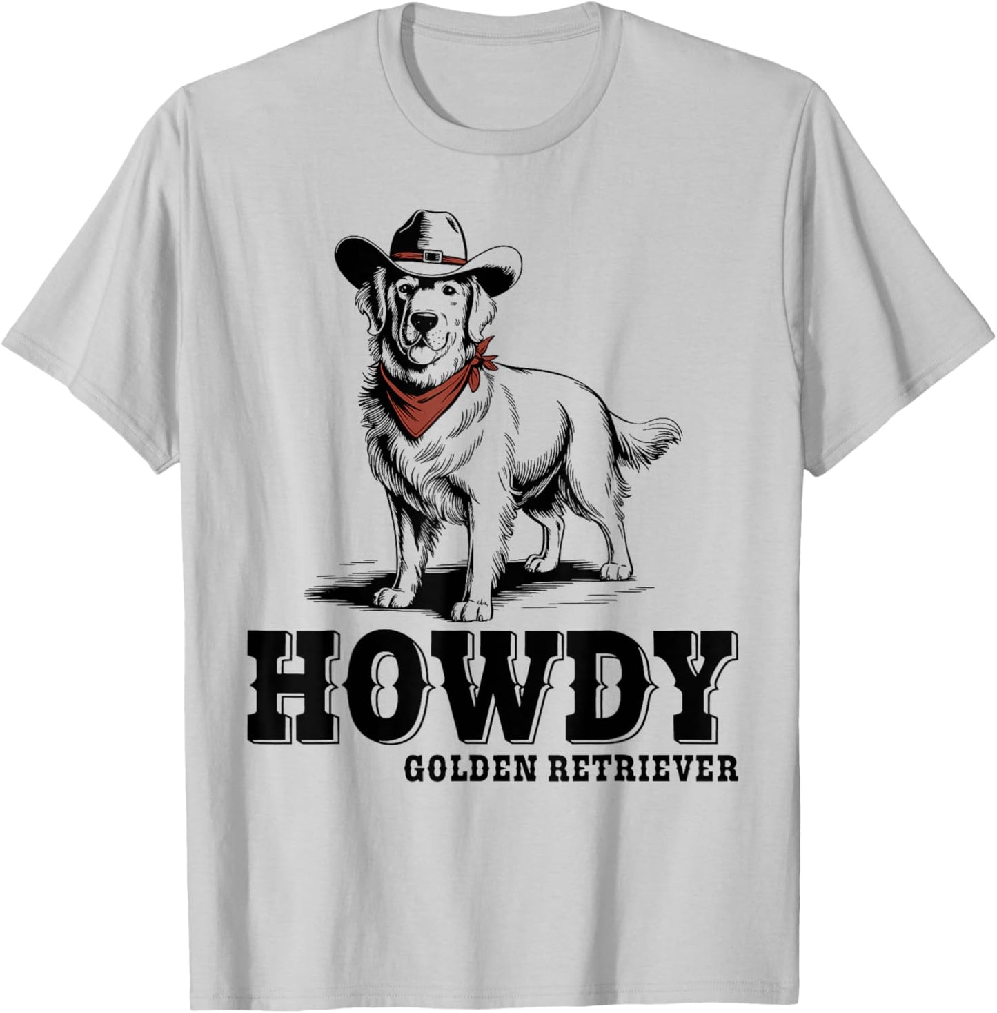 Howdy Golden Retriever Cowboy Vintage Dog Lovers T-Shirt - T-Shirt | Ash