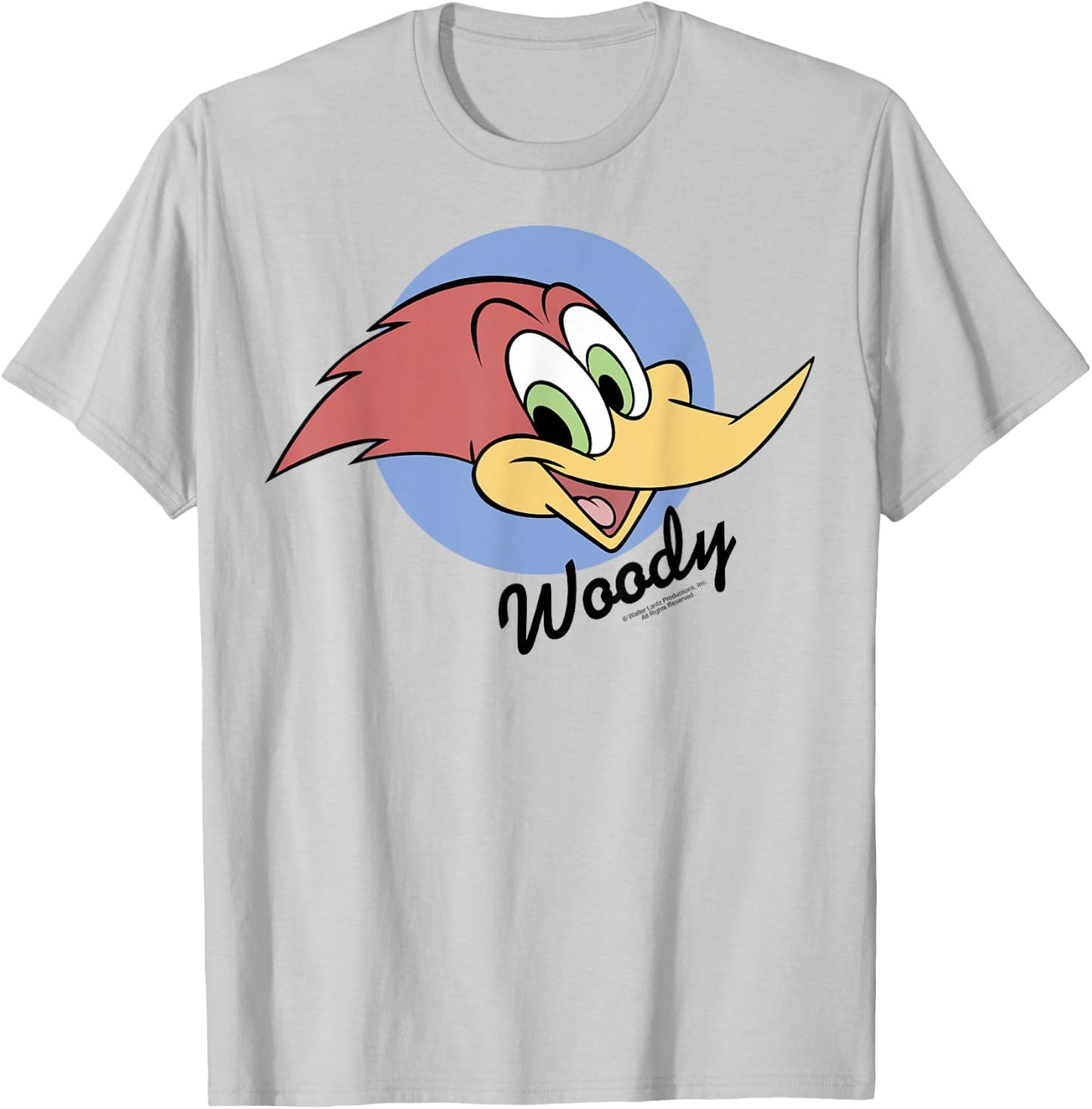 Woody Woodpecker Bold Circle Face Portrait T-Shirt - T-Shirt | Ash
