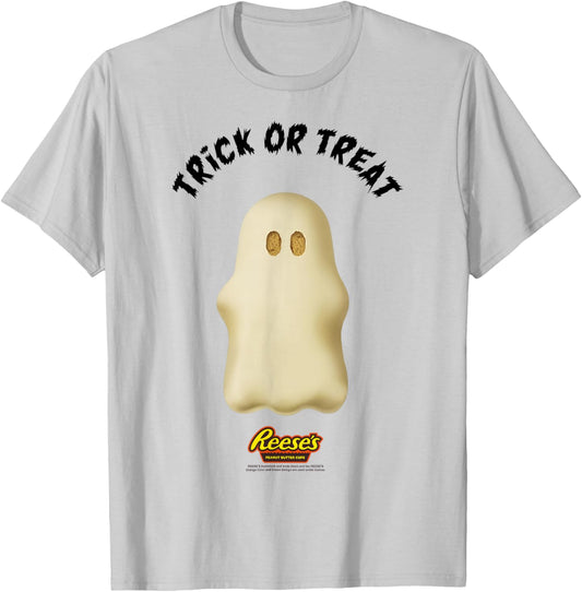 Reese's Halloween Trick or Treat Ghost Candy T-Shirt - T-Shirt | Ash