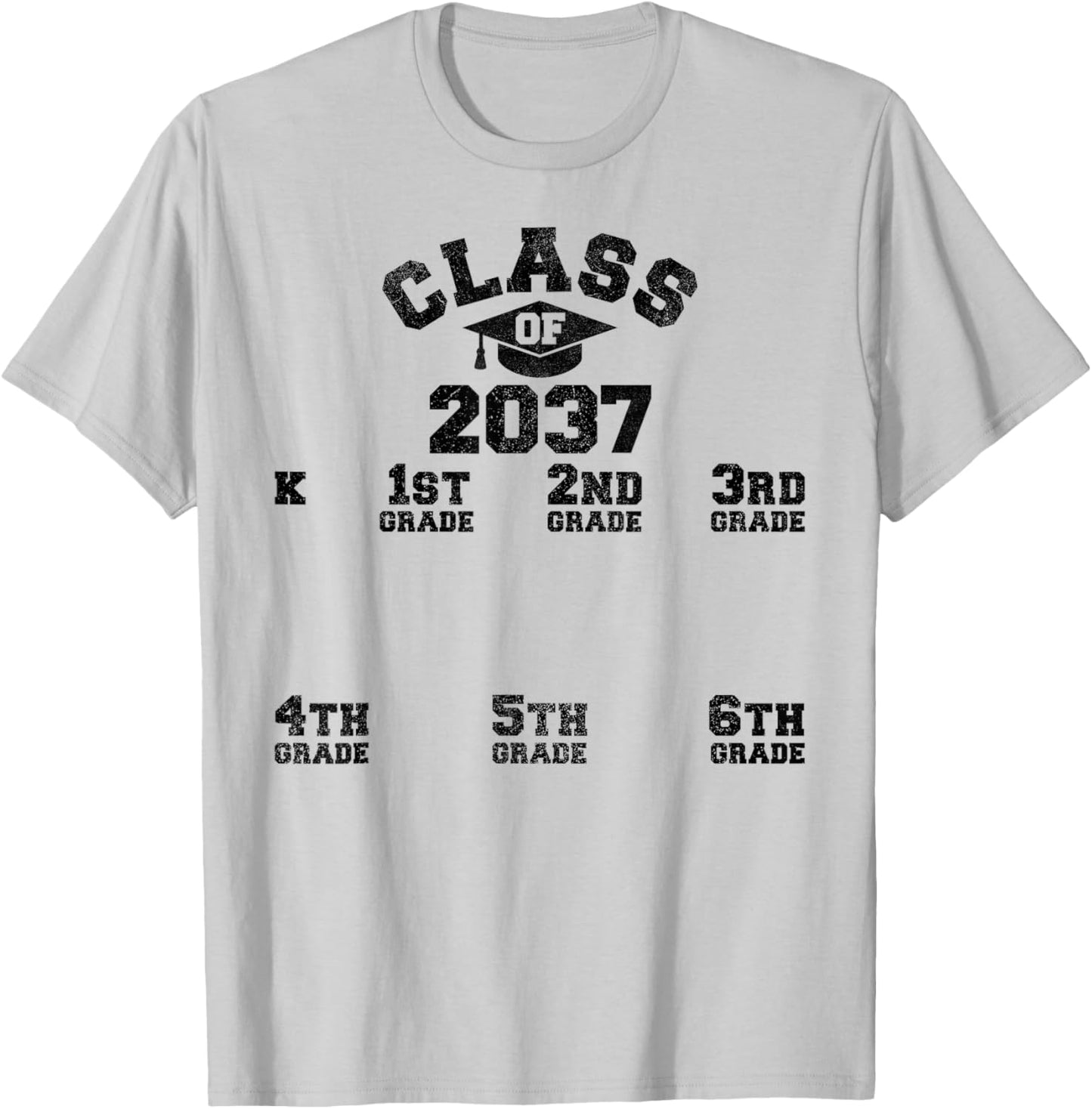 Class Of 2037 Handprint Shirt, Grow With Me Kindergarten Kid T-Shirt - T-Shirt | Ash