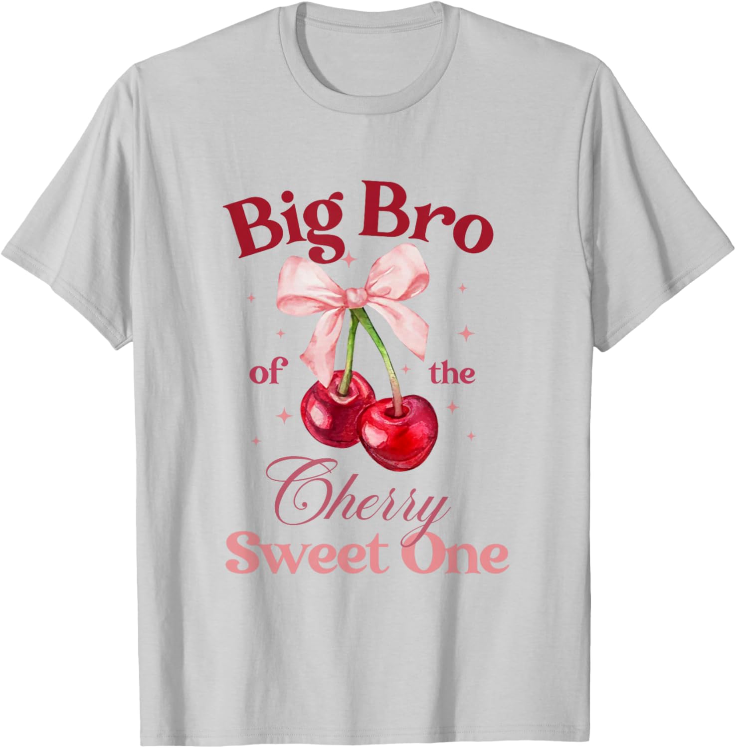Brother of The Cherry Sweet One Preppy Bow First Birthday T-Shirt - T-Shirt | Ash