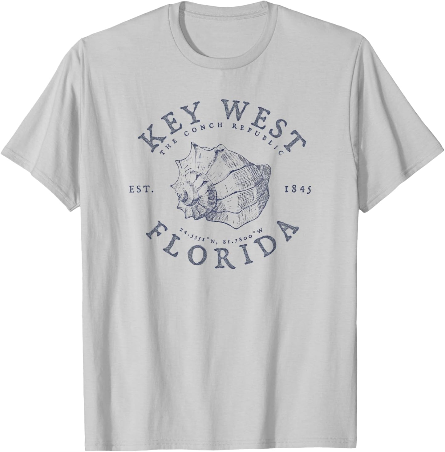 Key West Florida Conch Republic FL Floridian Gift T-Shirt - T-Shirt | Ash