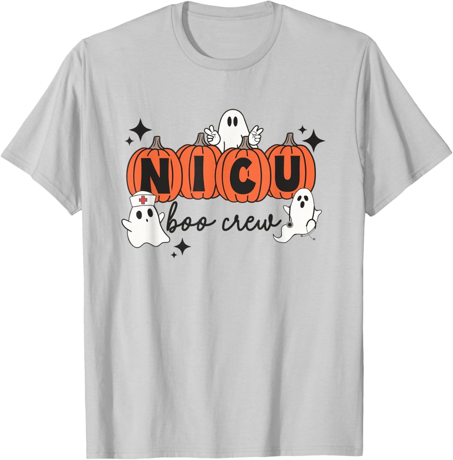 Halloween NICU Boo Crew NICU Nurse Squad Hospital Party T-Shirt - T-Shirt | Ash