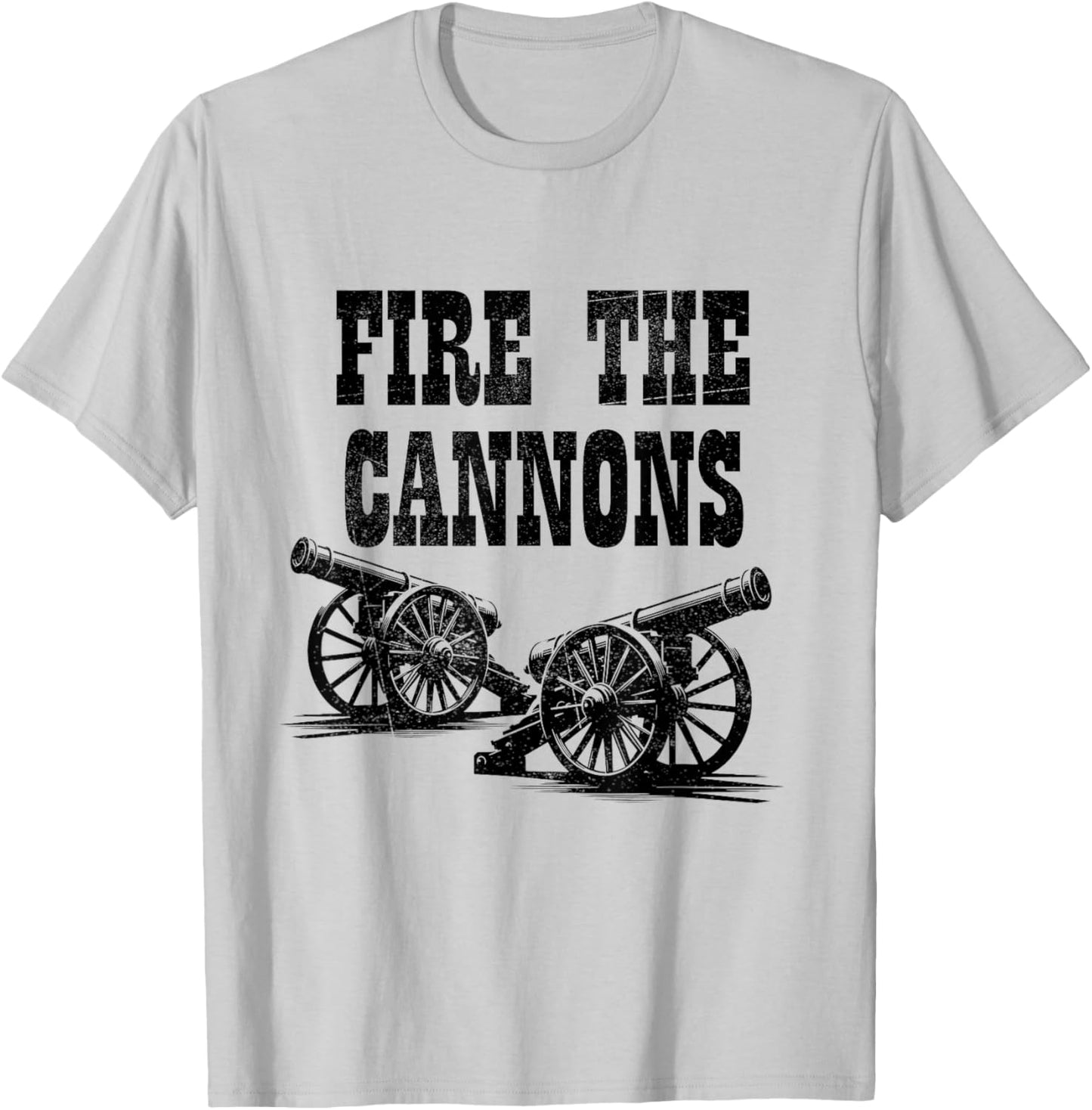 Fire The Cannons Cool Retro Vintage Double Cannon Classic T-Shirt - T-Shirt | Ash