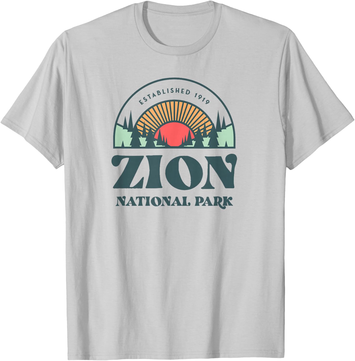 Retro Style Utah Zion National Park T-Shirt - T-Shirt | Ash