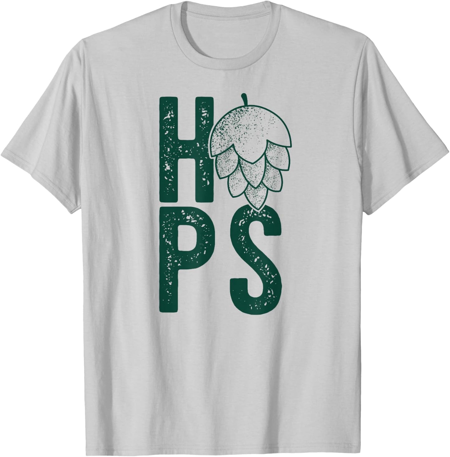 HOPS H-O-P-S FLOWER Craft Beer Hops Drinking Meme T-Shirt - T-Shirt | Ash