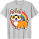 Corgicorn Unicorn Corgi For Kids Funny Rainbow Corgi T-Shirt - T-Shirt | Ash