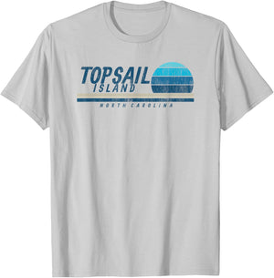Topsail Island, NC Summertime Vacationing 80s T-Shirt - T-Shirt | Ash