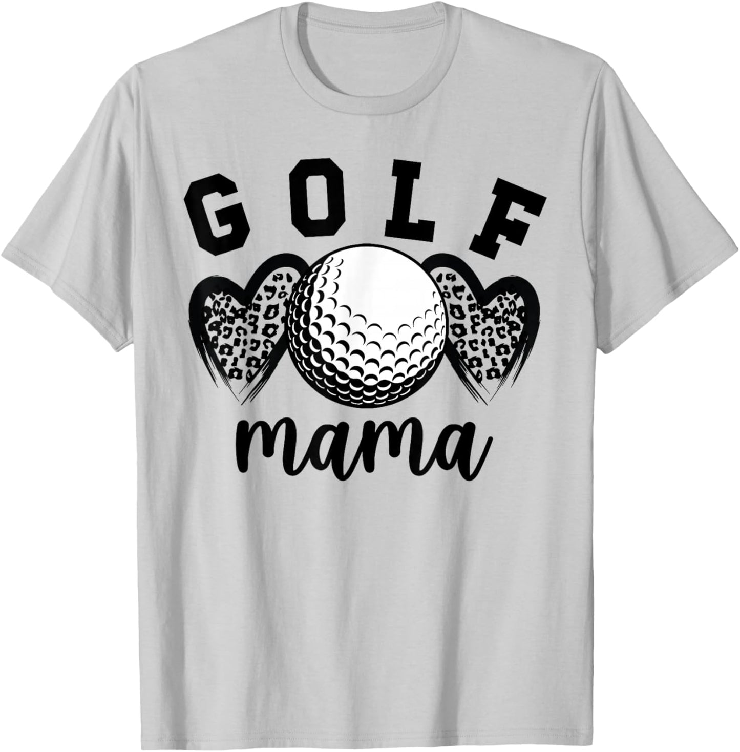 Golf Mama Hearts Golf Mom Of A Golf Player Mother T-Shirt - T-Shirt | Ash