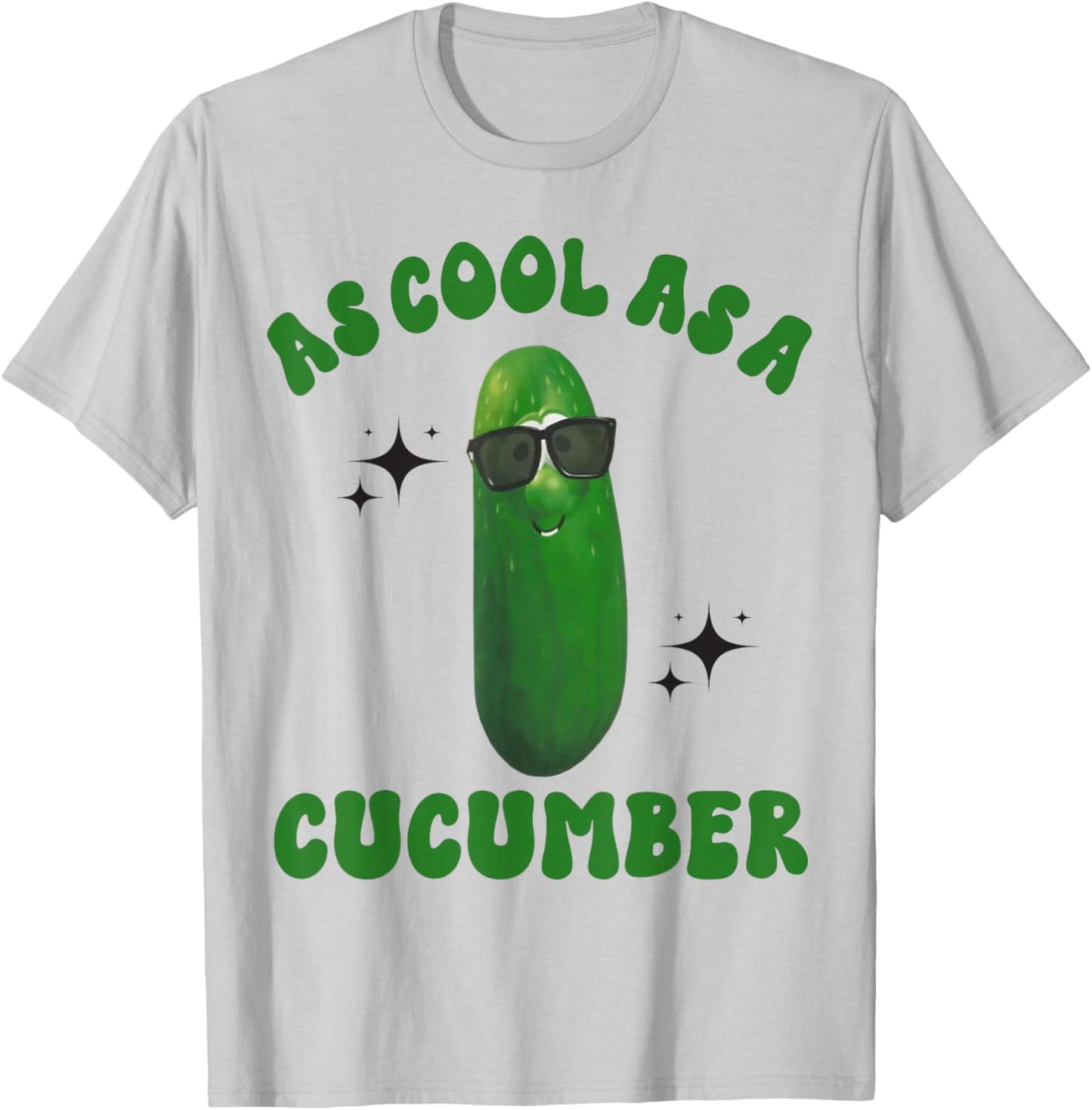 As Cool As a Cucumber Funny Cucumber In Sunglusses Design , Small, Grey T-Shirt - T-Shirt | Ash