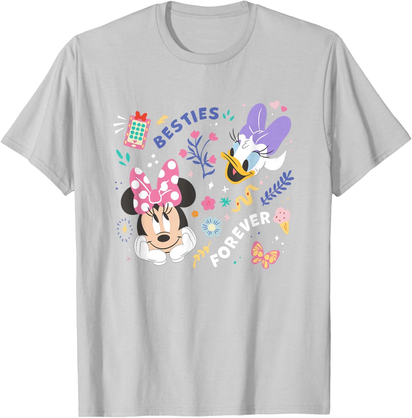 Disney Mickey And Friends Minnie & Daisy Besties Forever T-Shirt - T-Shirt | Ash