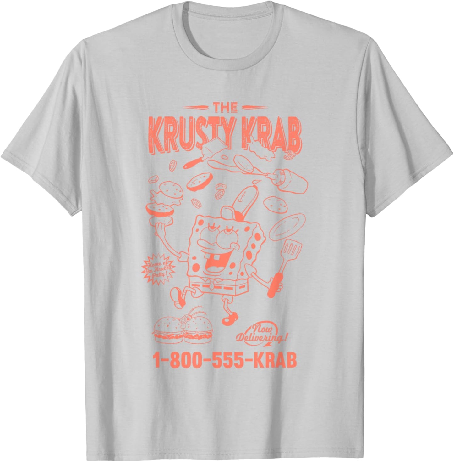 SpongeBob SquarePants The Krusty Krab Delivery Vintage Ad T-Shirt - T-Shirt | Ash