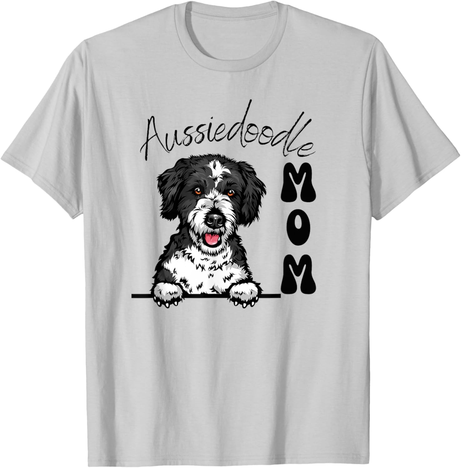Aussiedoodle Mom, AussieDoo Mama, Aussie Doodle Lover T-Shirt - T-Shirt | Ash