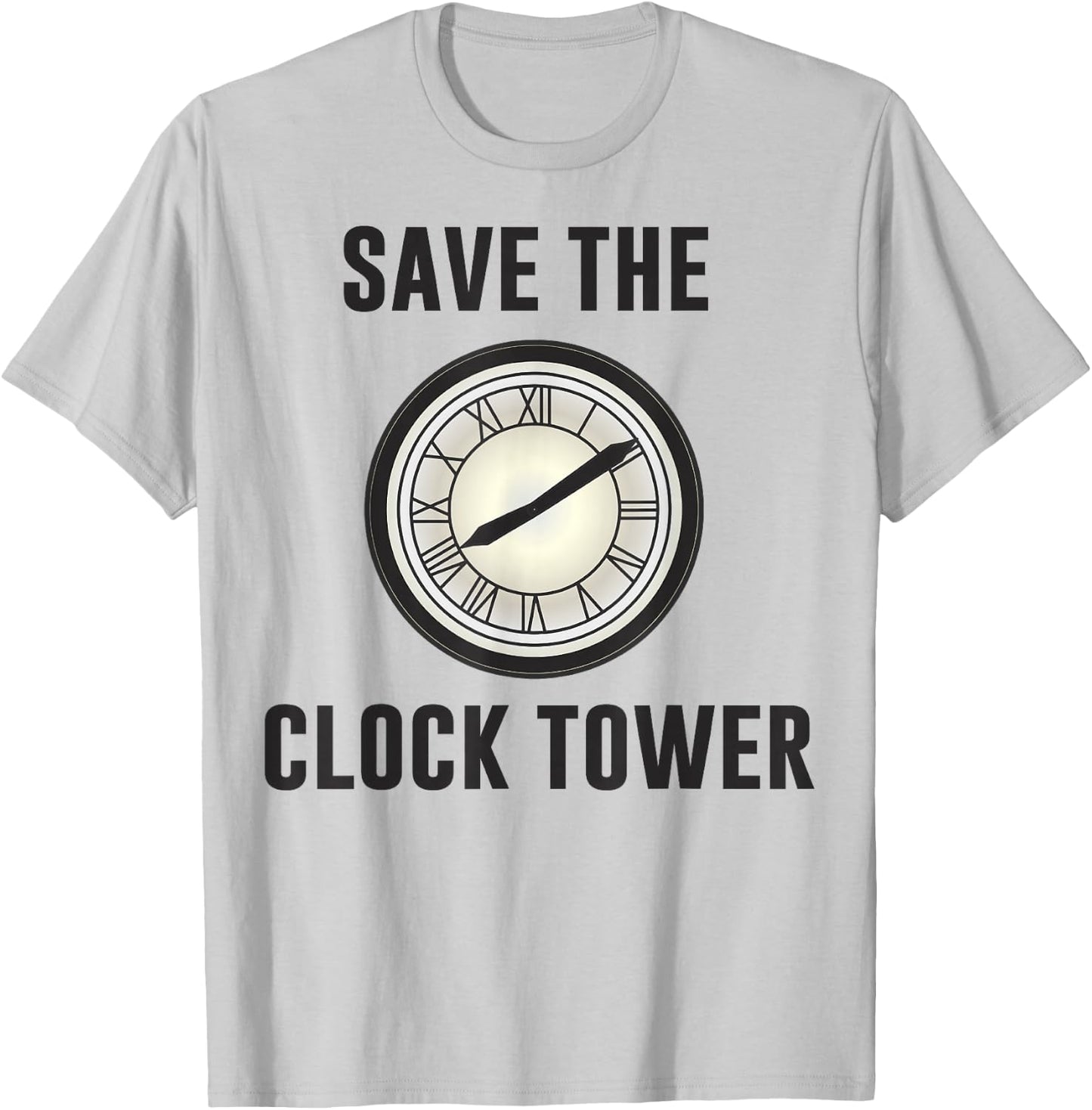 Back to the Future Clock Tower Face Graphic T-Shirt - T-Shirt | Ash