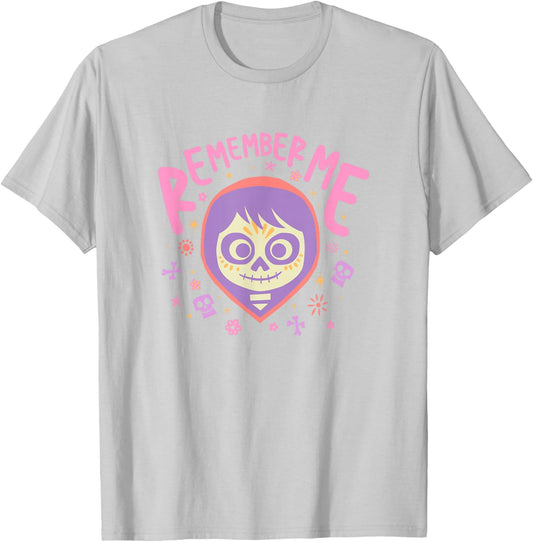 Disney Pixar Coco Miguel Remember Me Cute Pastel Colors Logo T-Shirt - T-Shirt | Ash