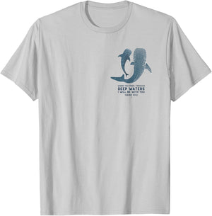 Christian Scripture Jesus Ocean Whale Shark (On Back) T-Shirt - T-Shirt | Ash