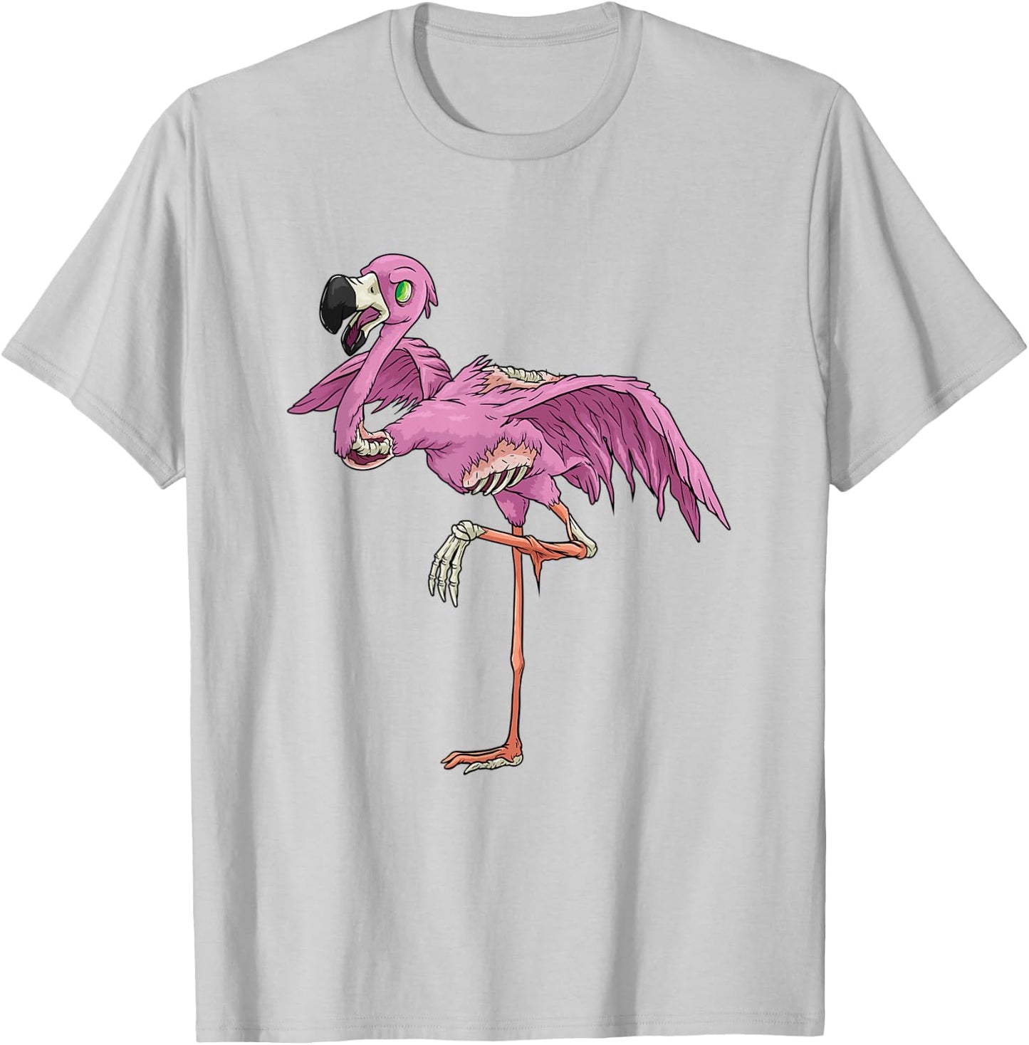 Funny Flamingo funny Zombie Apocalypse Halloween Flamingo T-Shirt - T-Shirt | Ash