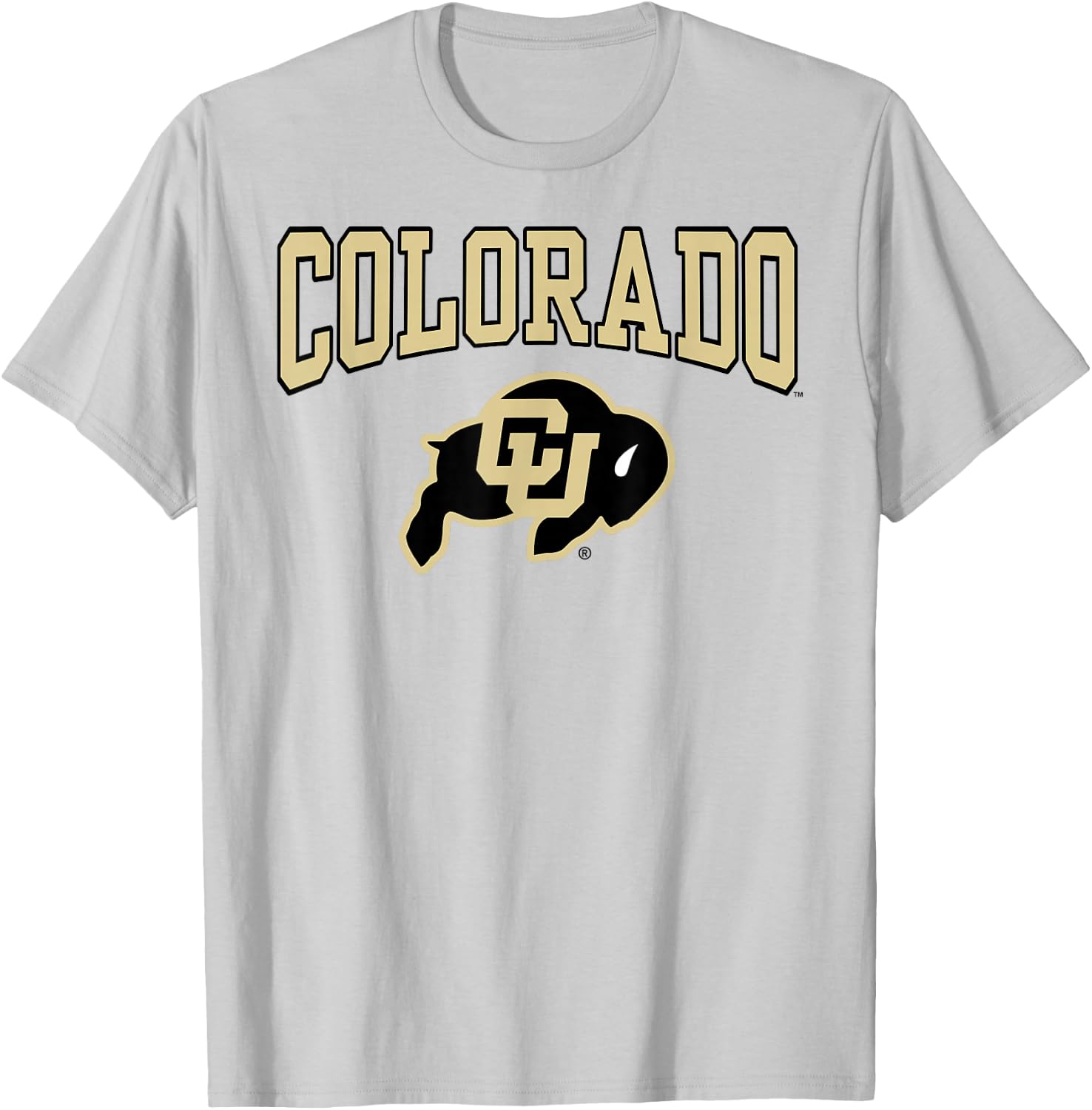 Elite Authentics Colorado Buffaloes Arched Logo Officially Licensed T-Shirt - T-Shirt | Ash