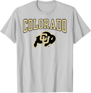 Elite Authentics Colorado Buffaloes Arched Logo Officially Licensed T-Shirt - T-Shirt | Ash