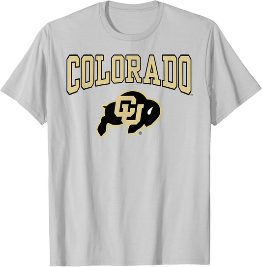 Elite Authentics Colorado Buffaloes Arched Logo Officially Licensed T-Shirt - T-Shirt | Ash