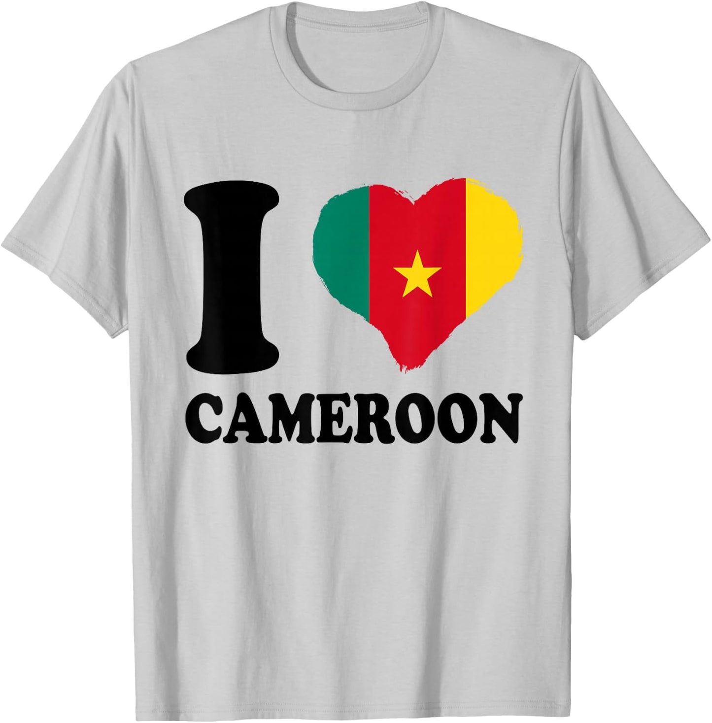 Cameroonian Flag I Love Cameroon Cameroonian Pride Heart T-Shirt - T-Shirt | Ash