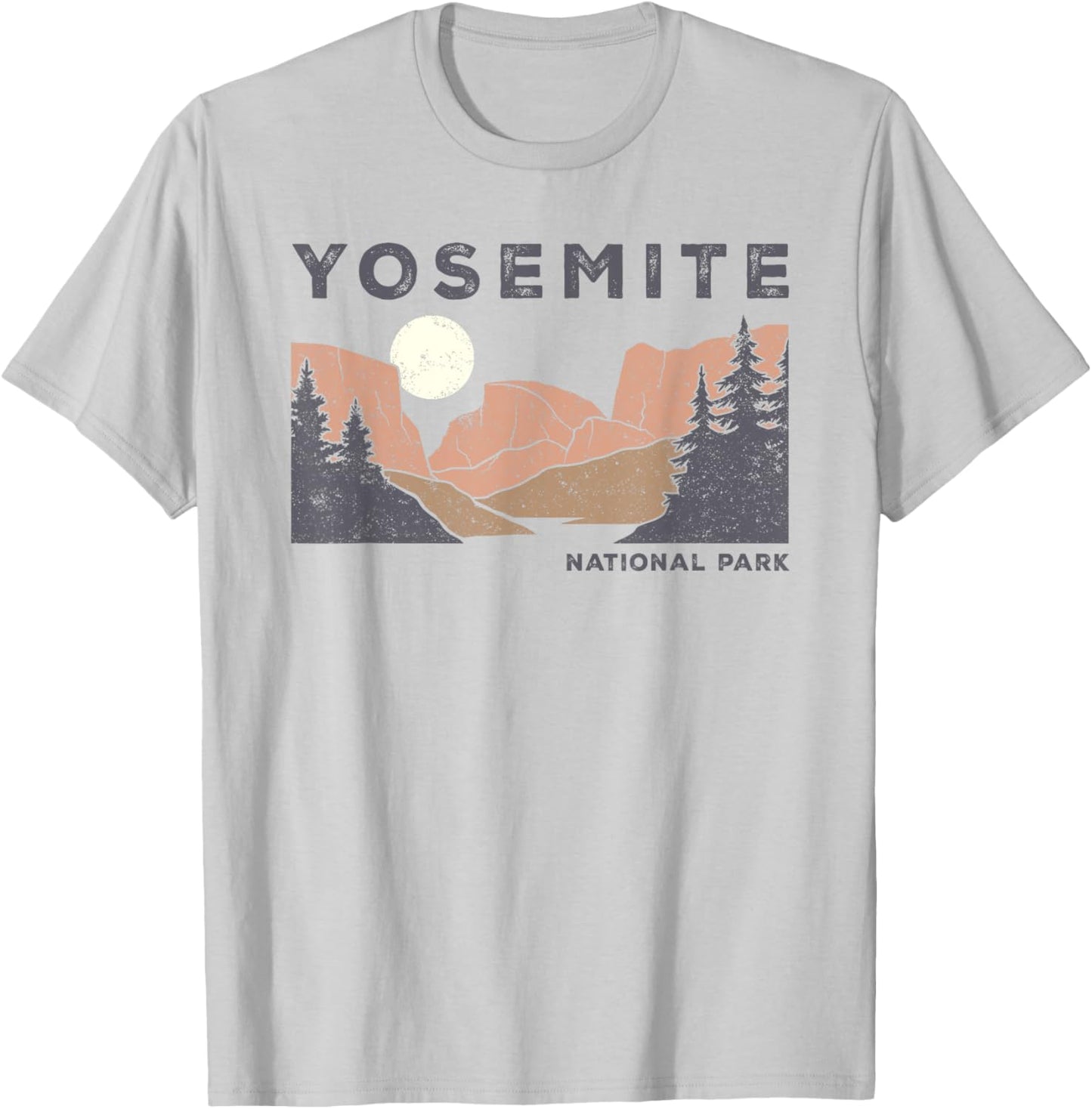 Retro Yosemite Half-Dome National Park Vintage T-Shirt - T-Shirt | Ash
