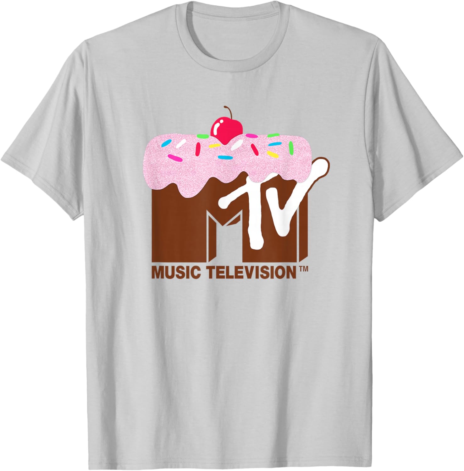 MTV Cupcake & Sprinkles Retro Music Television T-Shirt - T-Shirt | Ash