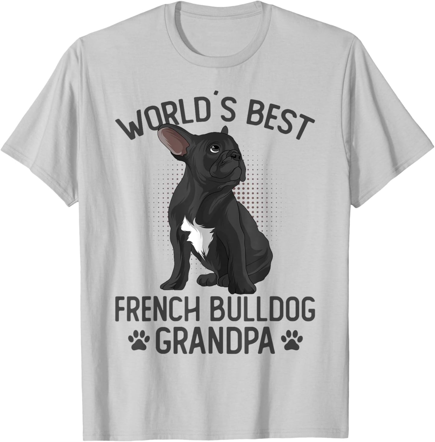 World´s Best French Bulldog Grandpa Funny Frenchie Dog Lover Men T-Shirt - T-Shirt | Ash