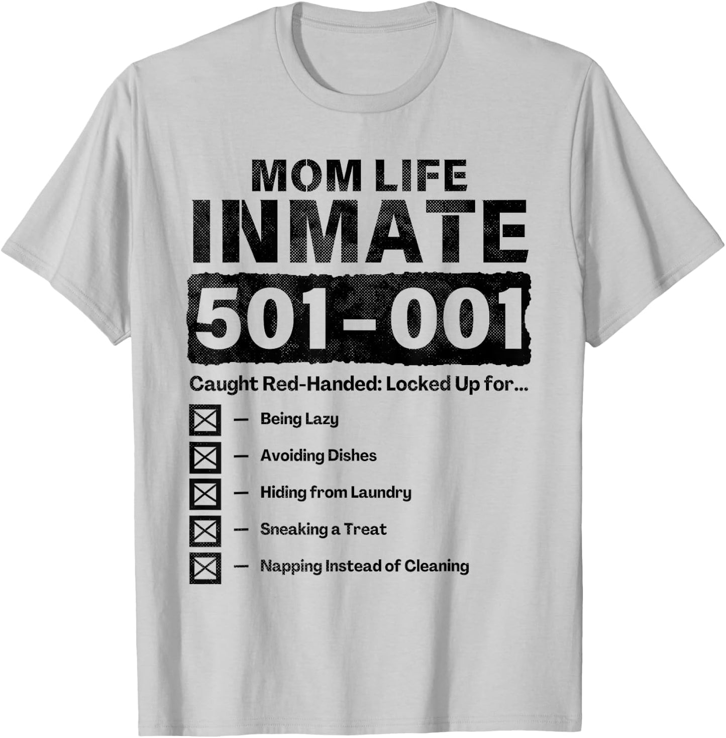 Mom Life Inmate Funny Matching Halloween Costume T-Shirt - T-Shirt | Ash