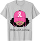 Black Women Pink Breast Cancer Awareness Warrior Women Girls T-Shirt - T-Shirt | Ash