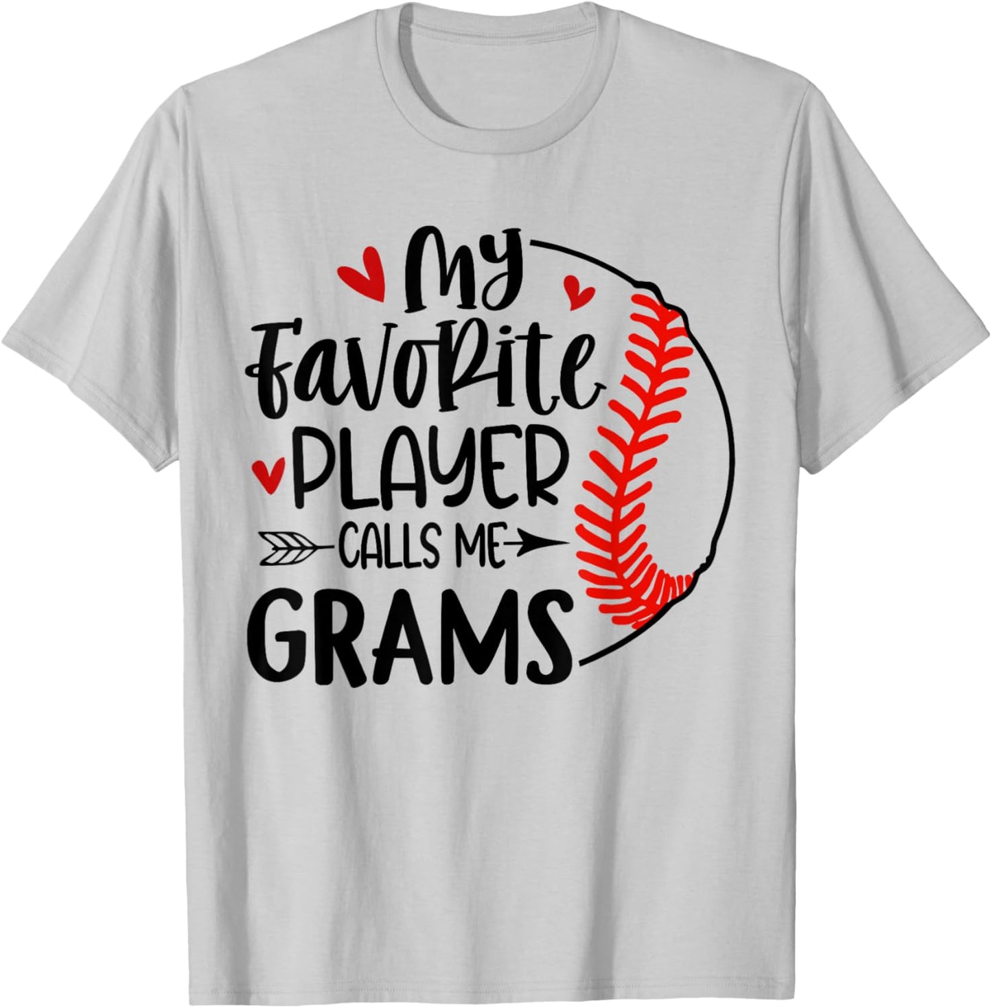 My Favorite Player Calls Me Grams Baseball Player T-Shirt - T-Shirt | Ash